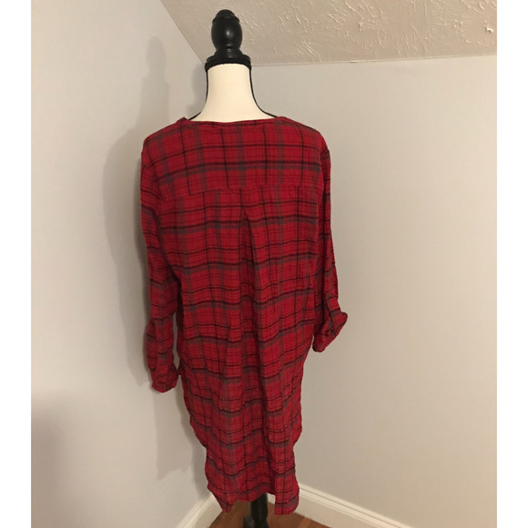 Anthropologie Holding Horses Women's Half Penny Red Plaid Tunic - Size Medium - Picture 3 of 10